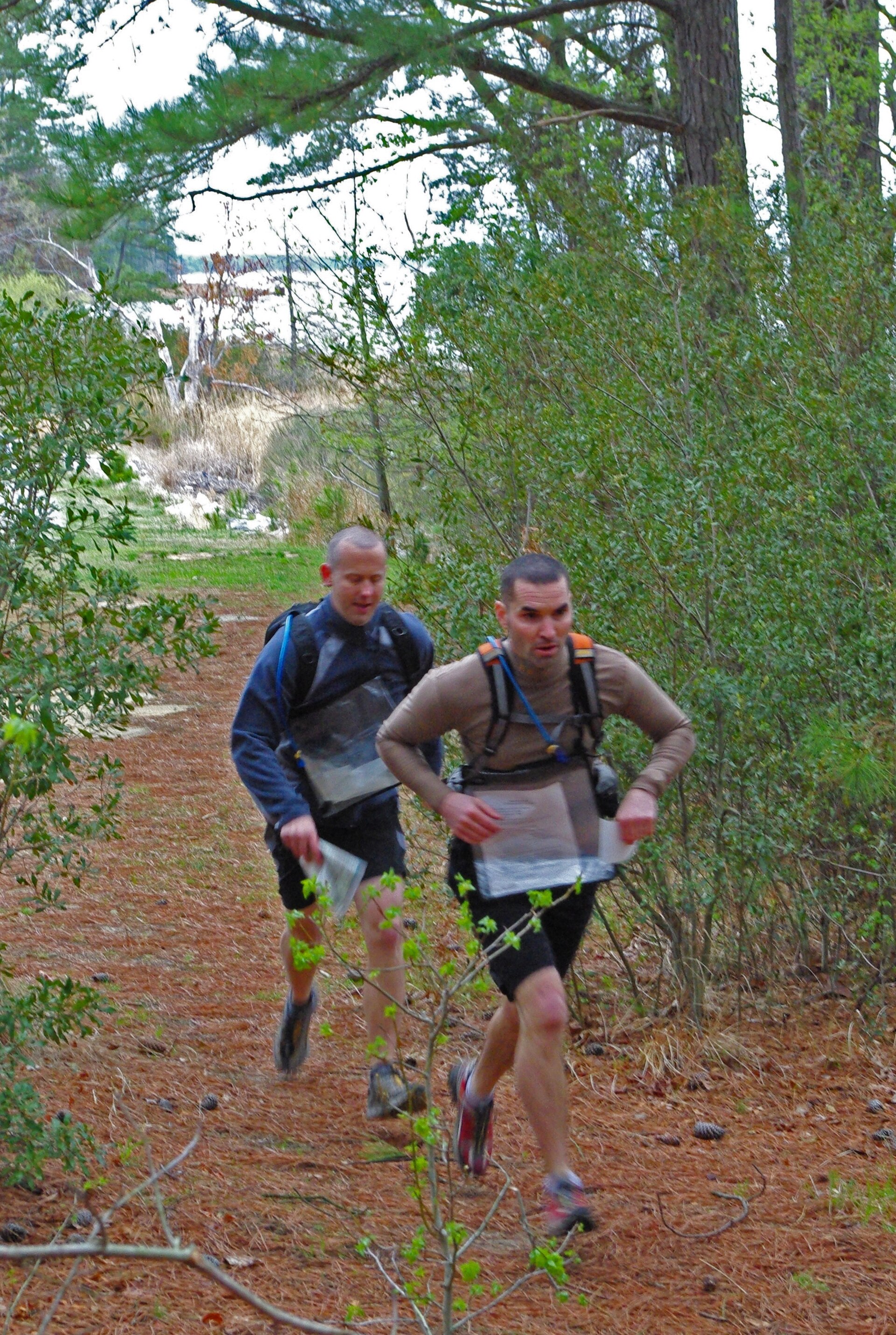 Real trail runner moving through an outdoor route