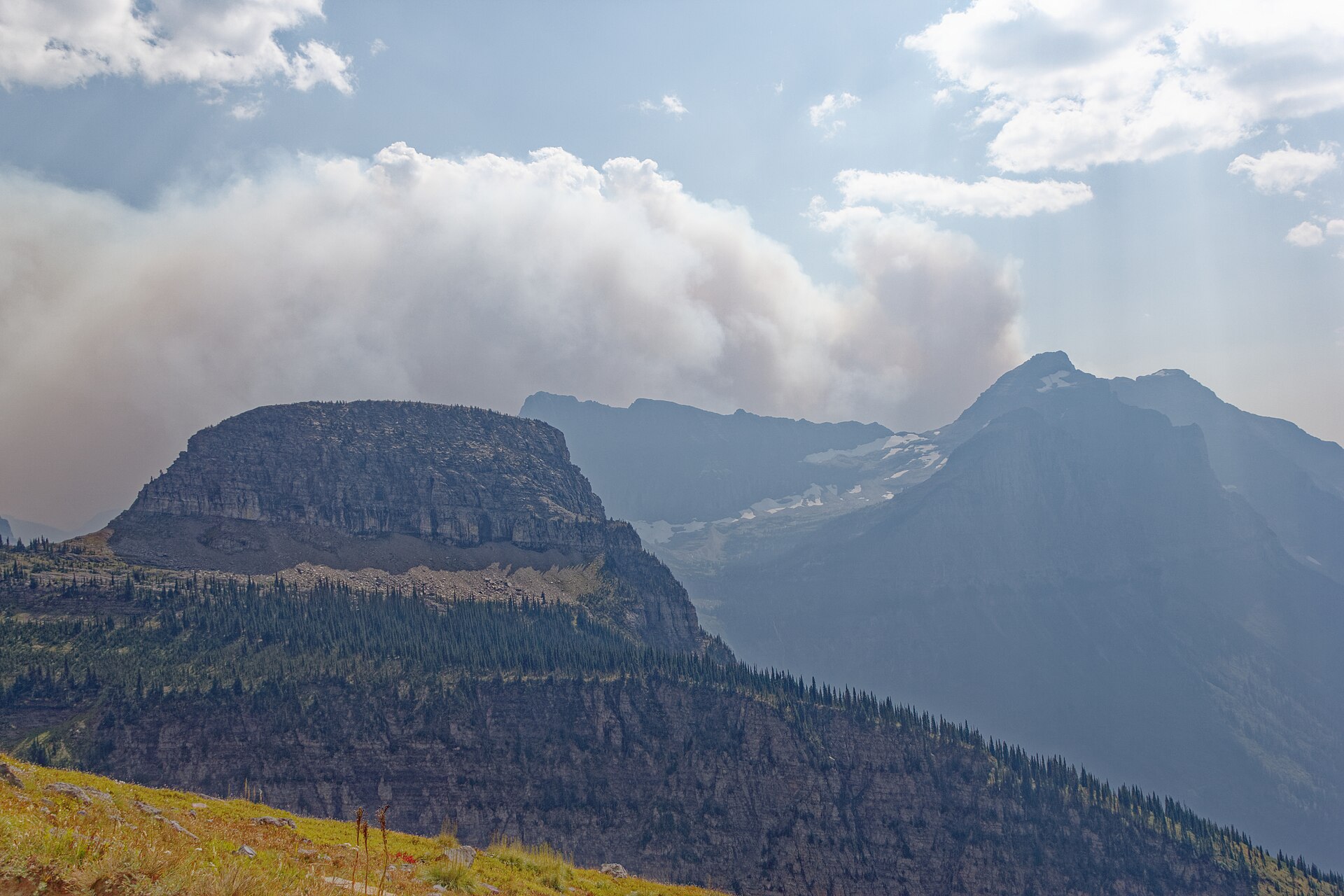 hike scenery for Glacier Highline Trail near Montana